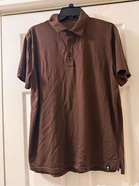 Smartwool Men's Chocolate Brown Polo Size L